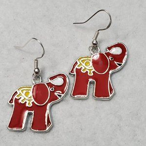 Red Elephant Charm Earrings 🐘